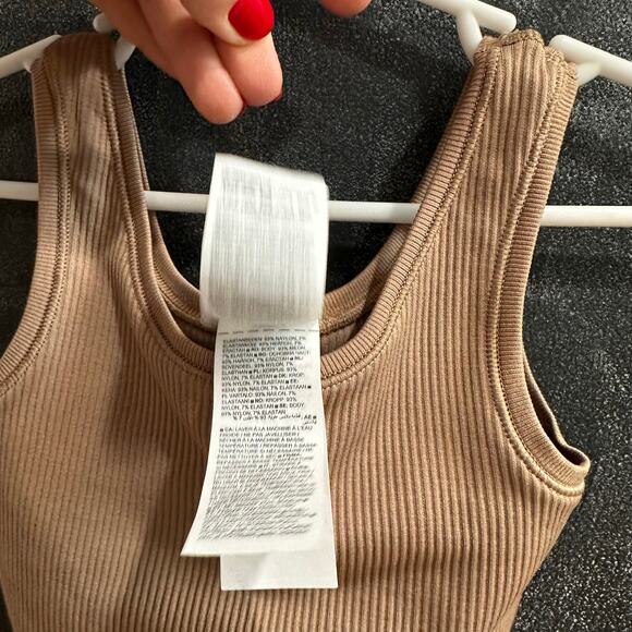 Athleta Girl Brown Cropped Ribbed Tank Elastic Waist Activewear Girls XS 6Y - Picture 4 of 7